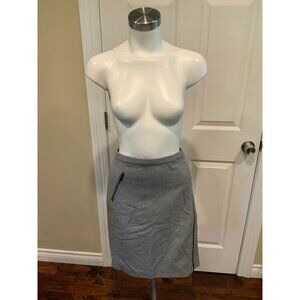 J.Crew Gray Wool "The Pencil Skirt" w/ Zipper Accent, Size 16 NWT!
